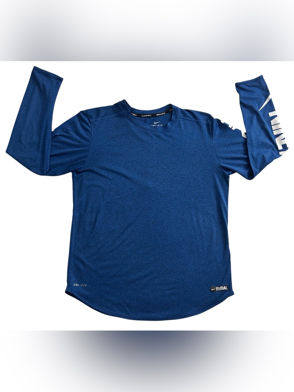 NIKE Dri-FIT Blue Football Long Sleeve Shirt Men’s Size Medium